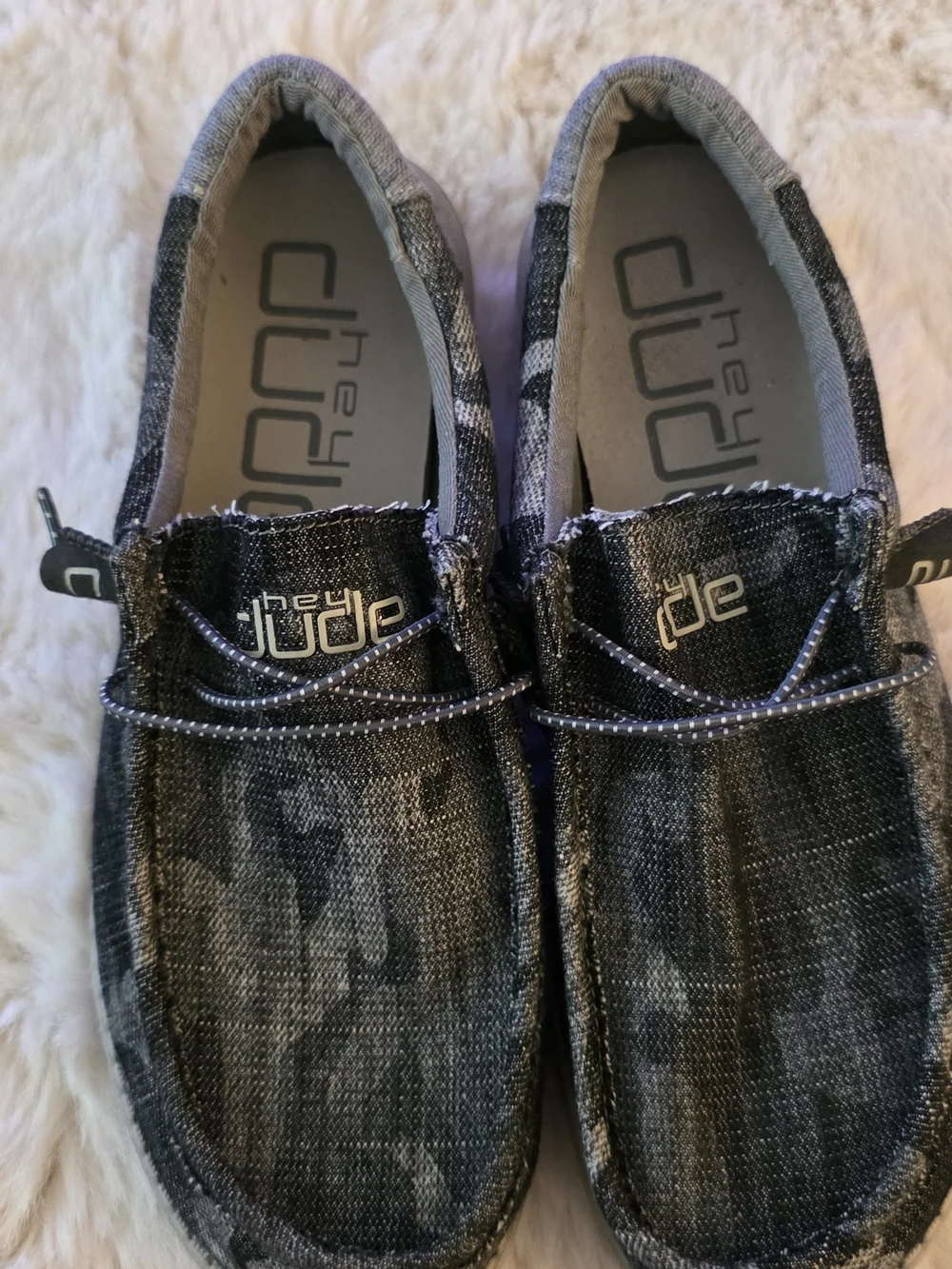 Hey Dude Kids Slip-On Sneakers in Black and Gray